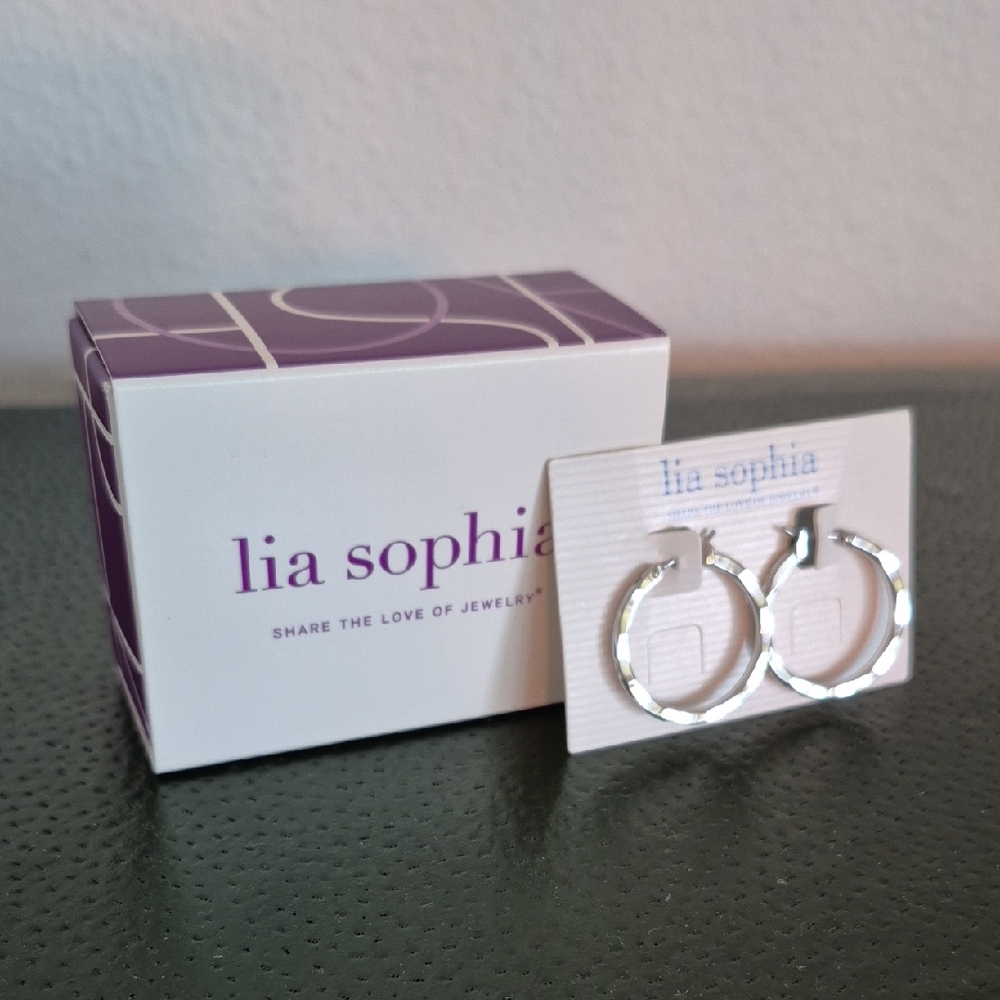 Lia Sophia Trendxast Shimmering Silver Hoops